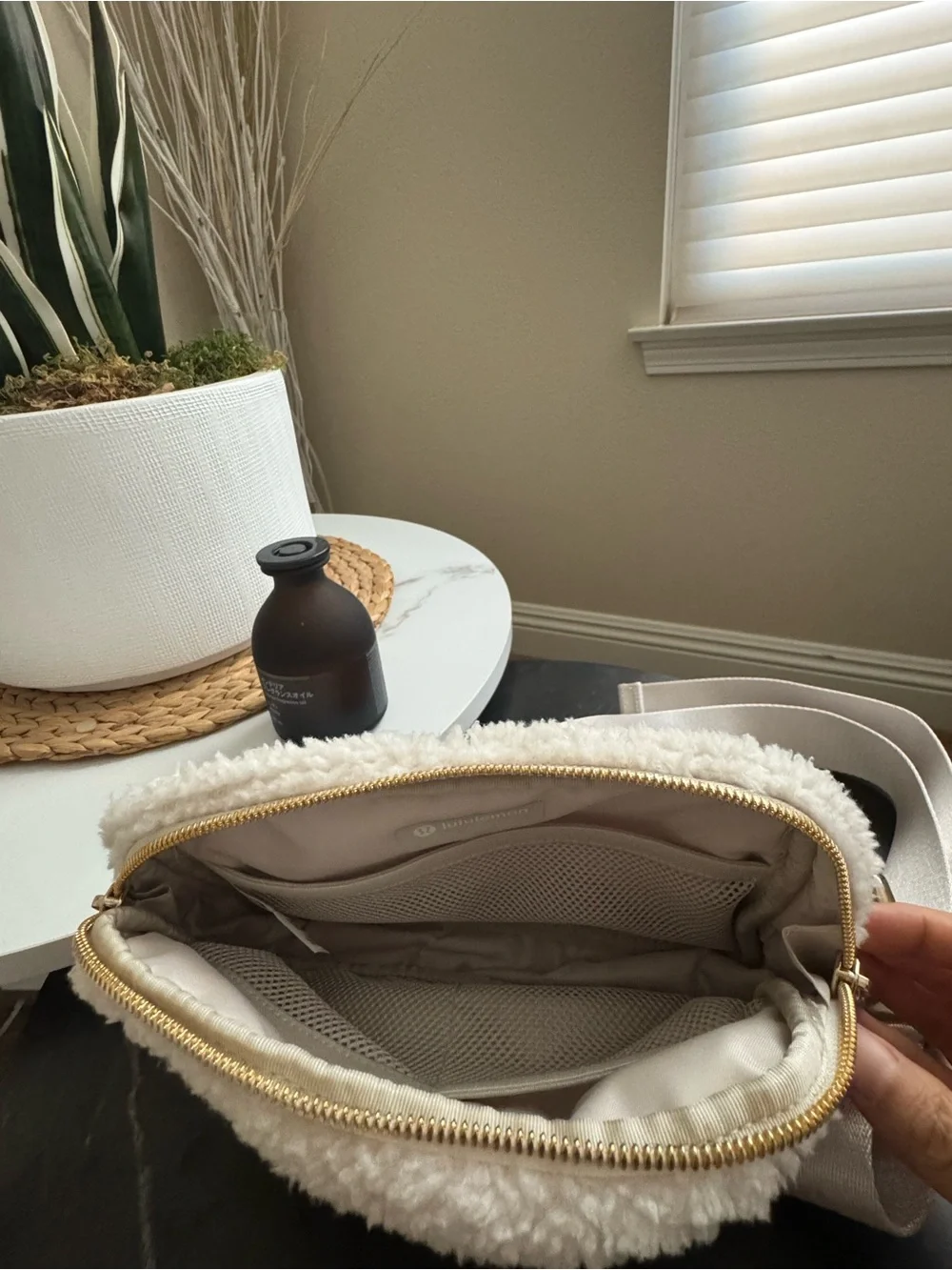 lululemon athletica Cream Sherpa Belt Bag